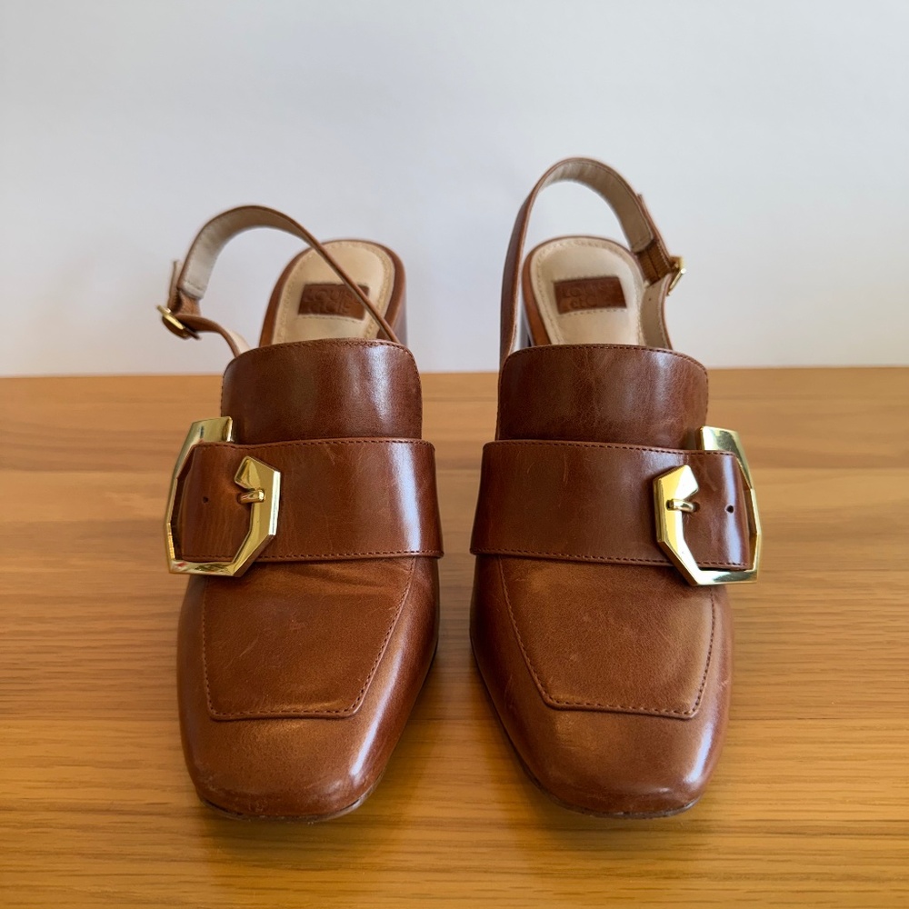 Woman's Louise et Cie Ilsa Slingback Flare Block Heel Cognac - Size 7